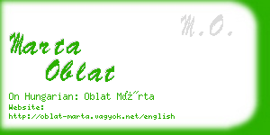 marta oblat business card